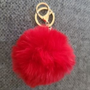 Red Puffball Keychain